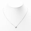 Convex Heart Q Charm Silver Necklace