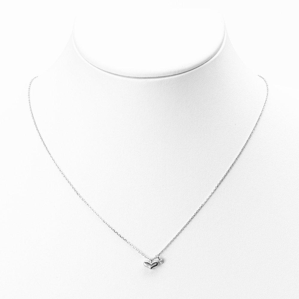 Convex Heart Q Charm Silver Necklace
