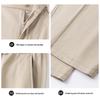 ROMON Men's Easy Care Cotton Linen Blend Straight-Leg Casual Pants 2518