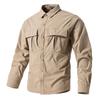Men's Long Sleeve  Shirt Multi Pockets Casual Breathable Work Fishing Clothes Outdoor Sports Dry Hiking Shirt