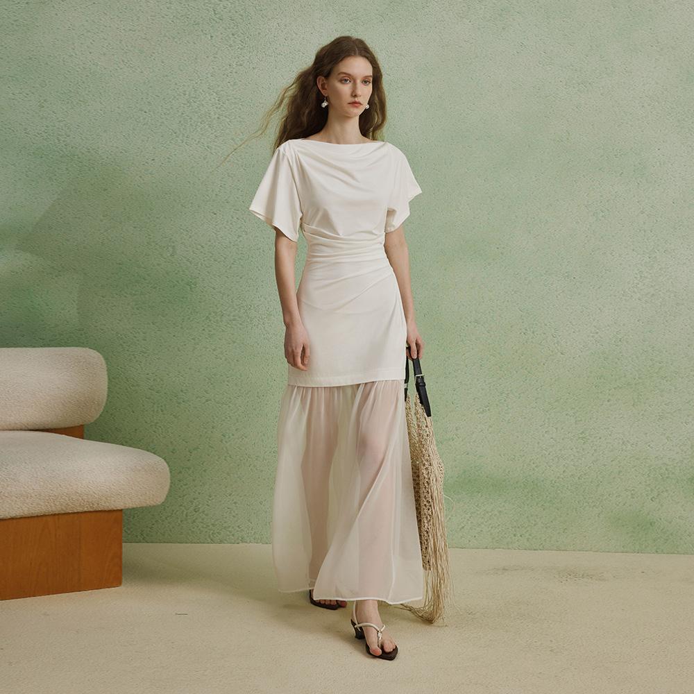 Waiwaiaiem Yy_Sense Stitched Mesh Dress