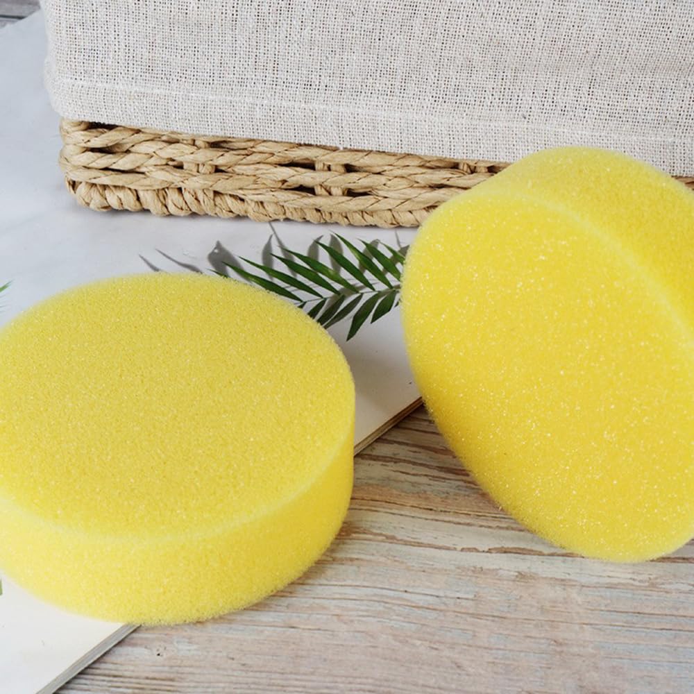Car Wash Sponge, Round Shape, Set of 12, Diameter 3.9 Inches (10 Cm), Thickness