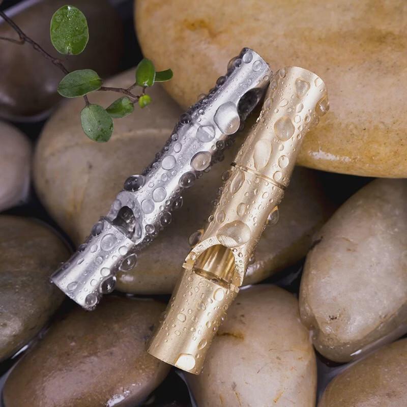 Outdoor Stainless Steel Bamboo-Style Whistle