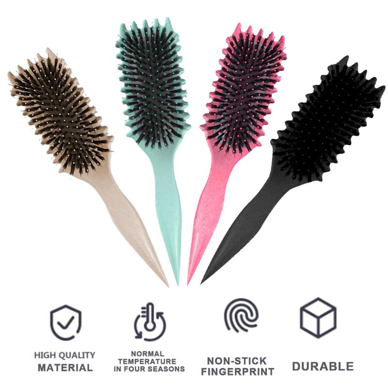 Spazzola Districante per Cuoio Capelluto Capelli Ricci Massaggio Cuoio Capelluto Pettine per Capelli Pettine a Cuscinetto d'Aria Setole Naturali Strumenti per lo Styling dei Capelli Strumenti da Barbiere