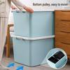 Rolling Plastic Storage Box with Lid and Handles