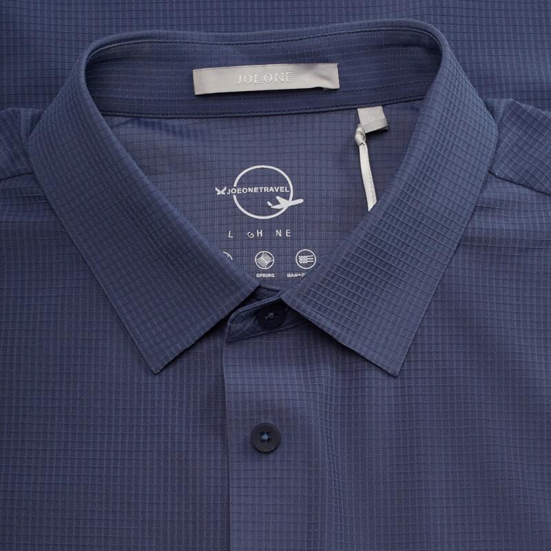 Joeone Men's Elastic Knit Short-Sleeved Shirt