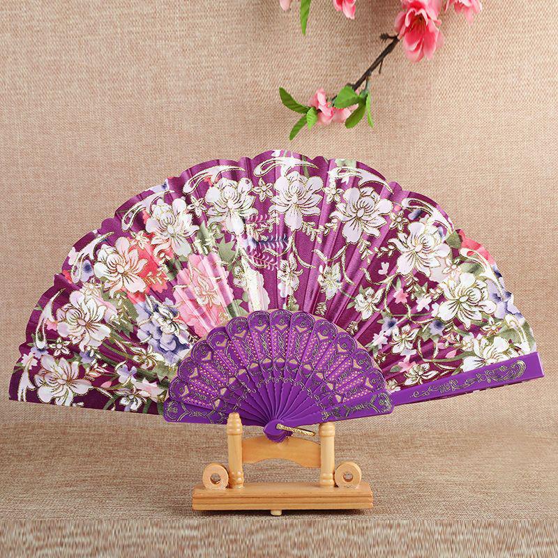 Silk Chinese-Style Folding Fan: Cheongsam, Hanfu, Dance, Wing Chun, Photography Prop