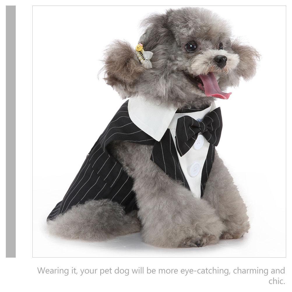 Premium Polyester Dog Tuxedo Suit for Small Dogs Stylish Comfortable Formal Wear with Bow Tie Elegant Wedding Party New Year