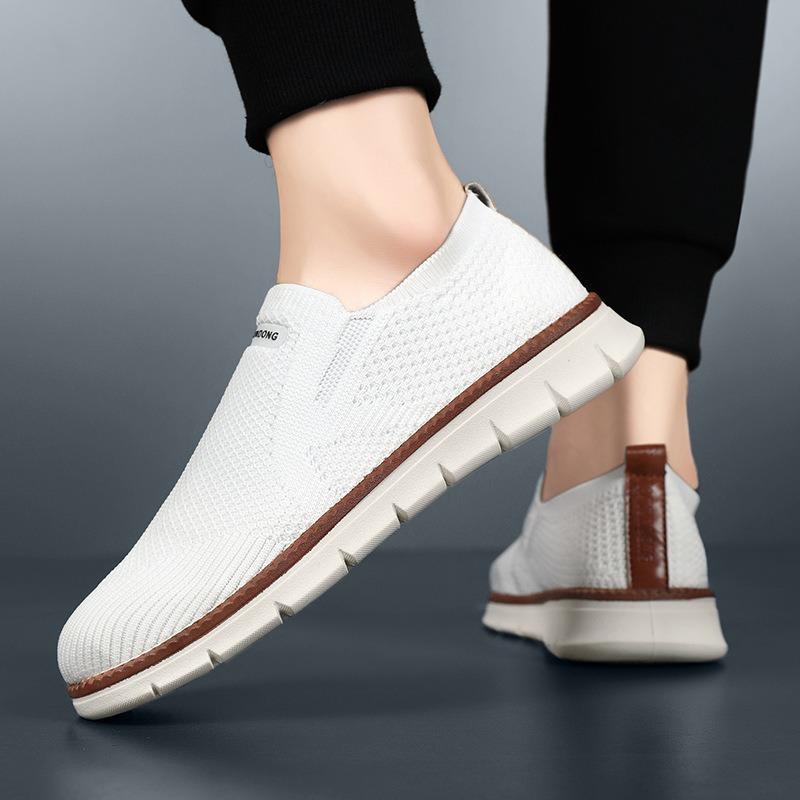 Mesh Shoes for Men, Summer Breathable Slip-on Lazy Skateboard Shoes, Men's Breathable Casual Sports Shoes.