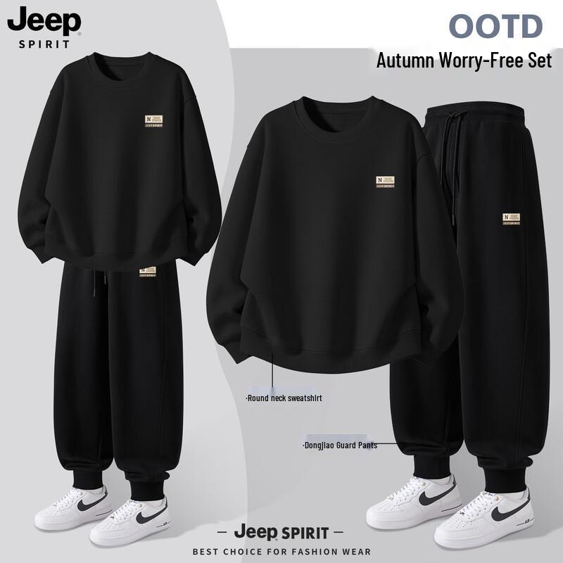 JEEP SPIRIT Men's 2025 Casual Sweatshirt & Sweatpants Set