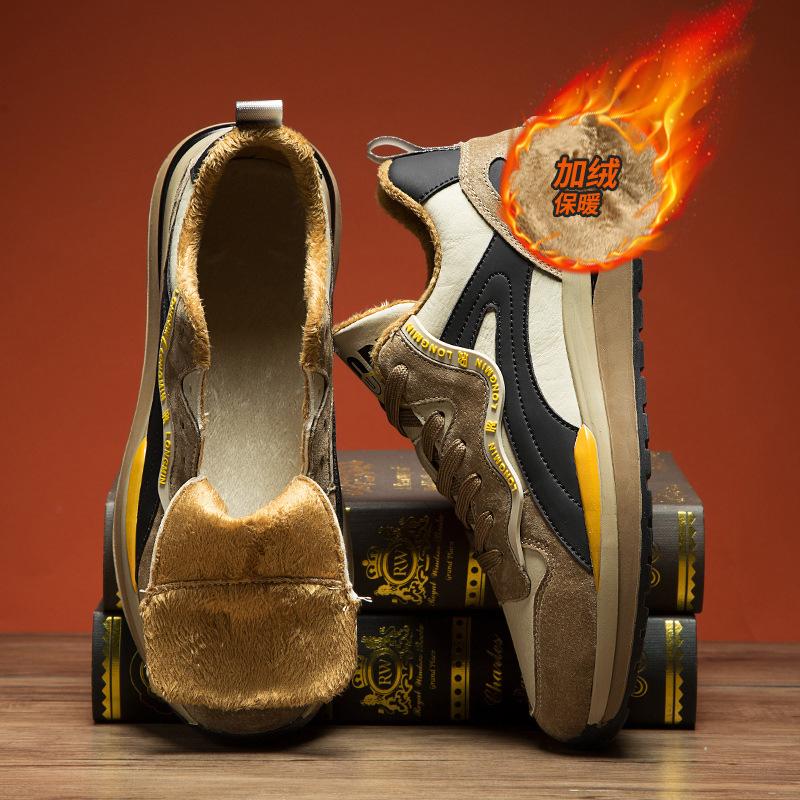 

Мужская спортивная и повседневная обувь, универсальная, трендовая, персонализированная кожаная обувь, весенне-осенняя кожаная обувь 44