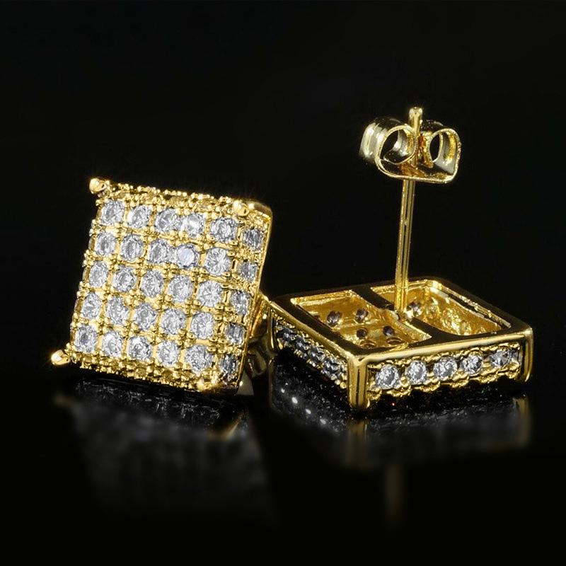 Minimalist Square Stud Earrings for Women/Men Micro Paved CZ Stone Fashion Versatile Couple Earrings 2022 Trend Jewelry