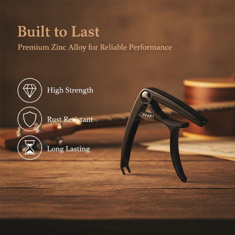 3 In 1 Zinc Alloy /Abs Guitar Capo With 1 Guitar Plectrum For Capo Plectrum Storage And Bridge Pin Puller