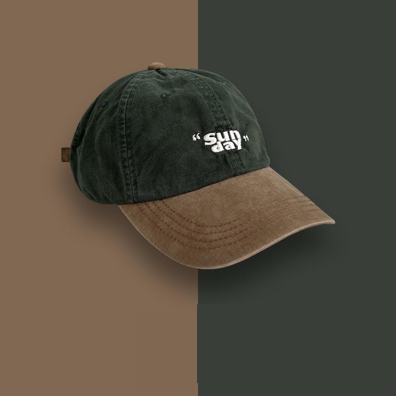 Niche contrasting color design cap personality fashionable outdoor retro sports hat soft top baseball cap men and women