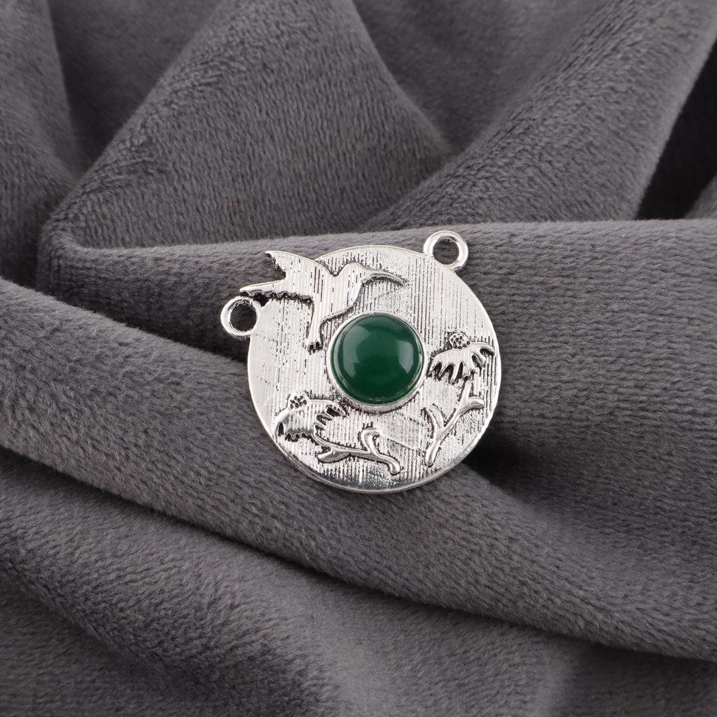Green Onyx Cab Gemstone Jewelry, 925 Solid Sterling Silver Pendant, Handmade Silver Pendant For Wedding Gift