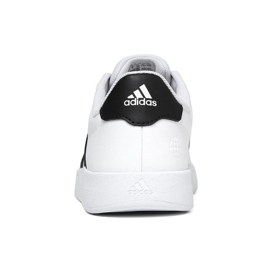 Adidas Breaknet 2.0 Leather Casual Kids Non-Slip Shock Absorbing Durable Low-Top Skate Shoes Unisex Sneakers Black White HP8956