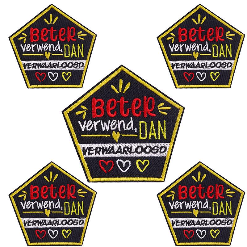10pcs /Lots Netherland Oeteldonk Emblem Full Embroidered Patches Carnival For Netherland Patch Iron On Patches For Clothing Diy 
