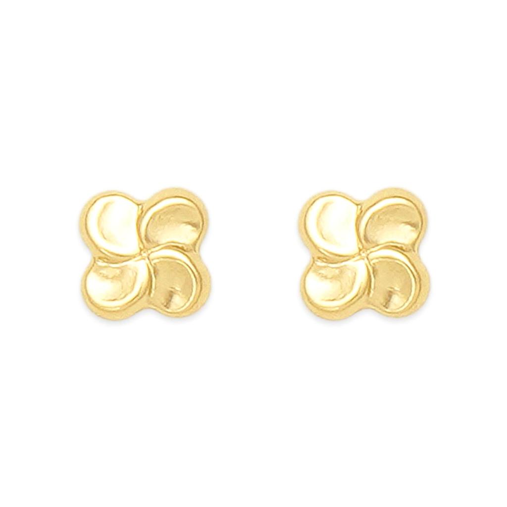 ESTELLE [Official] Women's 18K Yellow Gold Flower Motif Earrings 0202-3302-0019-0000