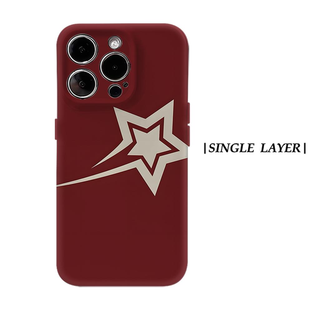 

Maroon Shooting Star Phone Case for IPhone 17AIR 16E 16 15 14 13 12 11 17 Pro Max Plus Double-layer Back Cover IPHONE17PROMAX