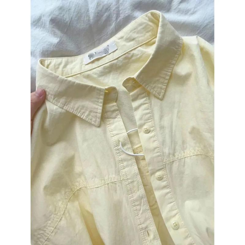 Light Luxury Blue Pure Cotton Shirt Women's Long Sleeve Sun Protection Outerwear Elegant Chic Loose Top Shirt Jacket