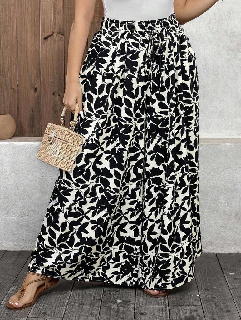 Cross-Leg High-Waisted Long Skort for Women - 2026 Summer Flowy Hem Design