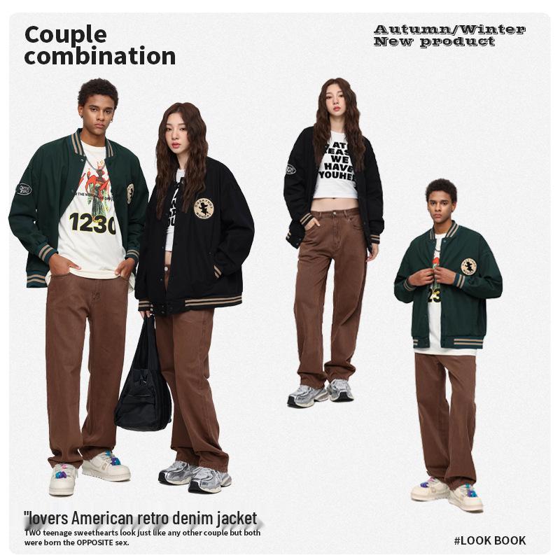 LEE Herren College-Stil Baseballjacke, Trendiger Lockere Passform, Große Größen, 2025 Neuankunft