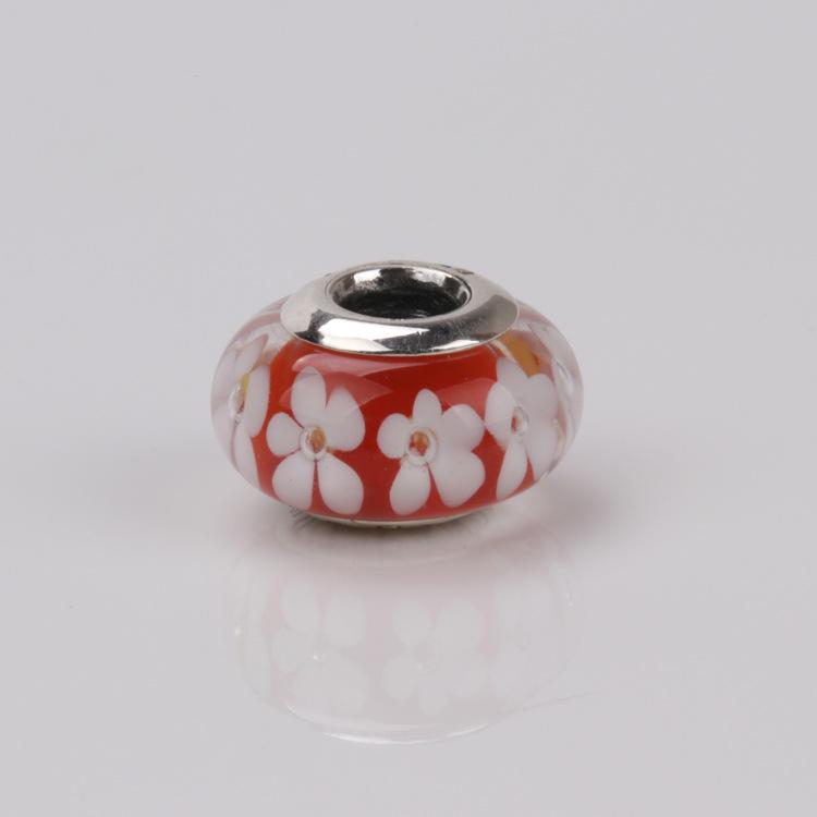 

Бусины-цветы из муранского стекла из стерлингового серебра 925 пробы для браслета Pandora - Весенняя коллекция DIY Ювелирный аксессуар Подарок