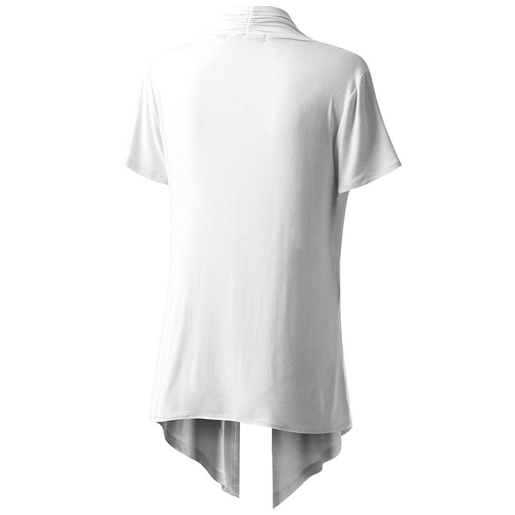 Willow S Womens Soft Drape Cardigan Short Sleeve Solid Sleeve Smock Sun Wear Blouse Tops Clothes