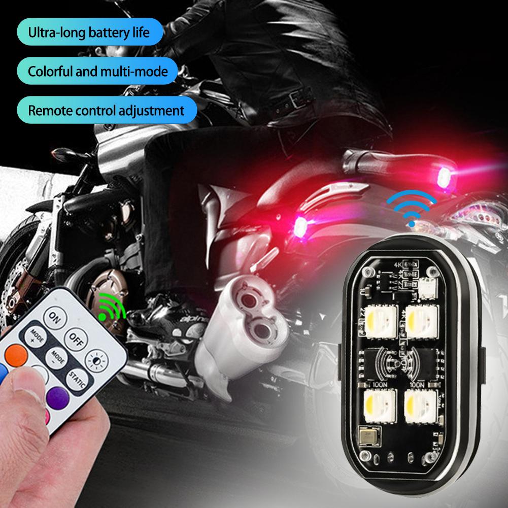 1/2/4/6/8Pcs Car Motorcycle Wireless LED Strobe Lights Decor Atmosphere Light with 8 Colors Rechargeable Lights Anti-Collision LED Warning Light