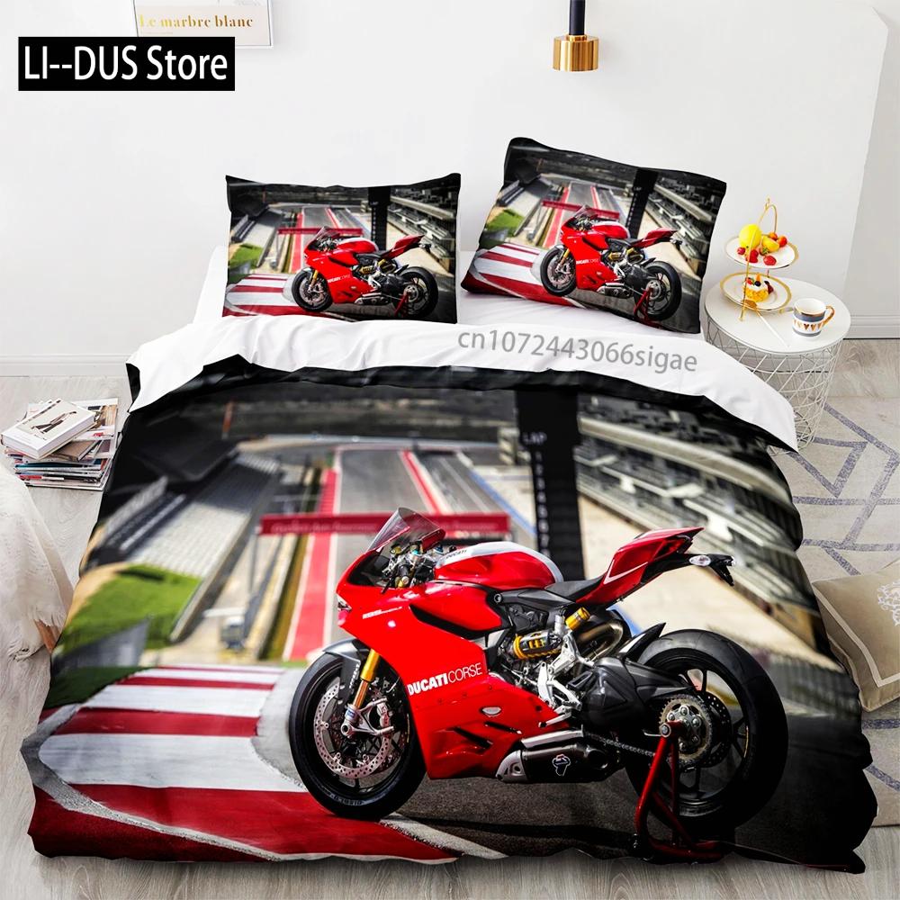 3D Print Cool Motorcycle Bedding Set Single Twin Full Queen King Size Bed Set Aldult Kid Bedroom Duvetcover Sets With Pillowcase