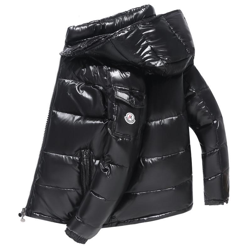 Unisex Shiny Hooded Down Jacket - Trendy Winter Warmth for Couples