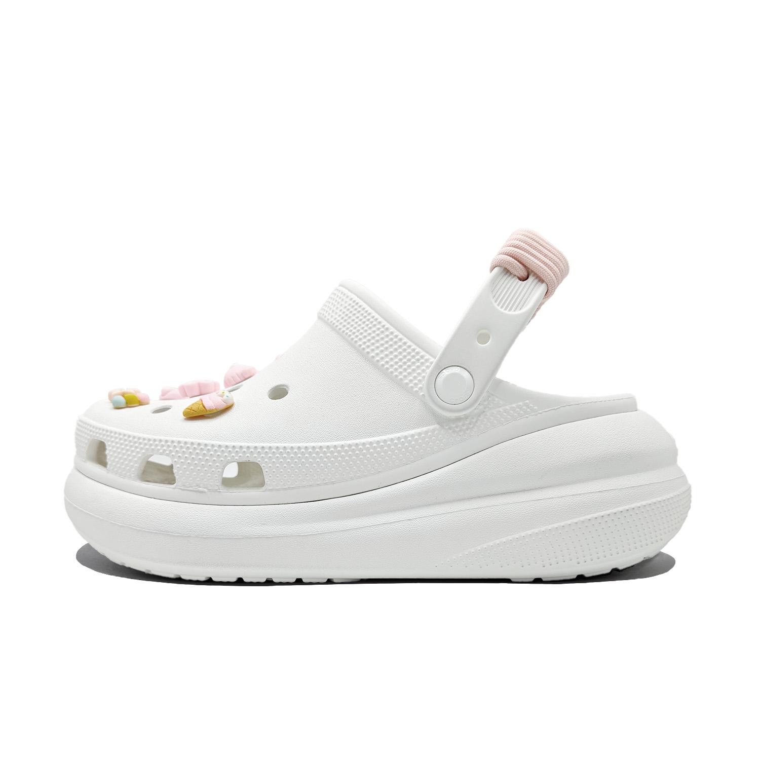 

Crocs Crush Clog Pink Sweetheart EVA Jinling Chaochuang Sweet and Cute Simple and Fresh Fashion Trend Hole Shoes Unisex White 39-40 белый