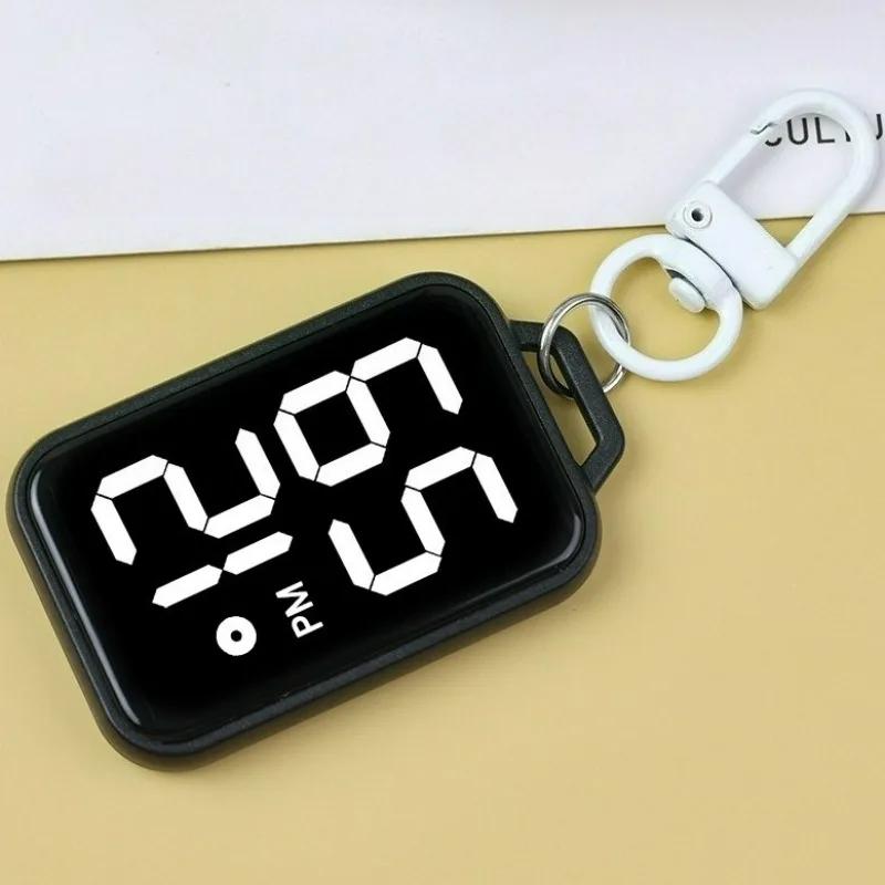 Creative Square LED Electronic Watches Keyring Small Hanging Watch Display Digital Pendant Watches Keychains for Students Gifts