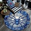 Blauer Spinnen-Rundteppich, Teppich für Wohnzimmer, Schlafzimmer, Sofa, Spielzimmer-Dekor, Rutschfeste Bodenteppich