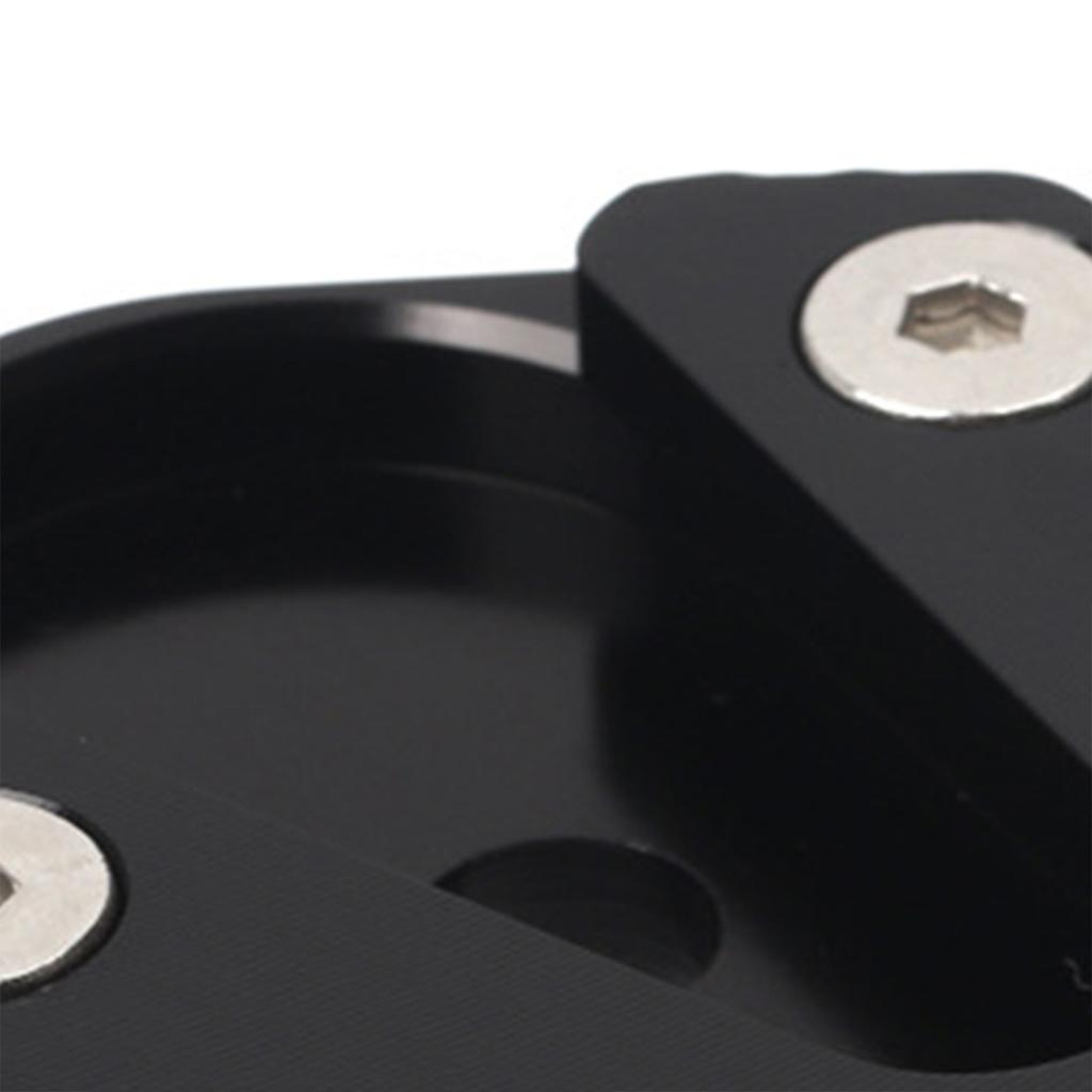 Foot Side Stand Extension Pad Stable CNC Aluminium Alloy Enlarger Support Pad for Motorcycle Black