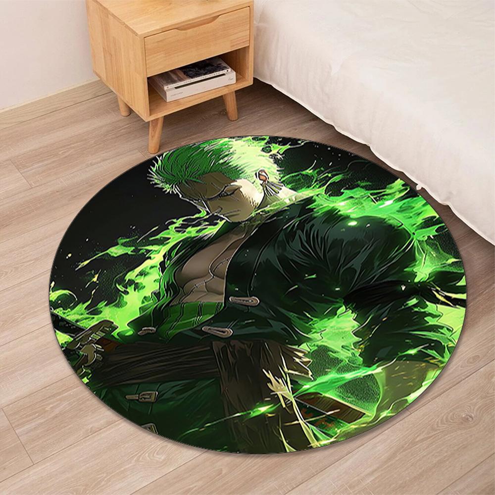 Roronoa Zoro Printed Round Rug Carpet Chair Rug Area Rug Entryway Doormats,for Office Chair Living Room Bedroom Kitchen Room.