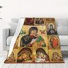 Heavenly Mother Flannel Throw Blanket Soft Virgin Mary Design All Season Cozy Comfort for Faith Inspired Gift