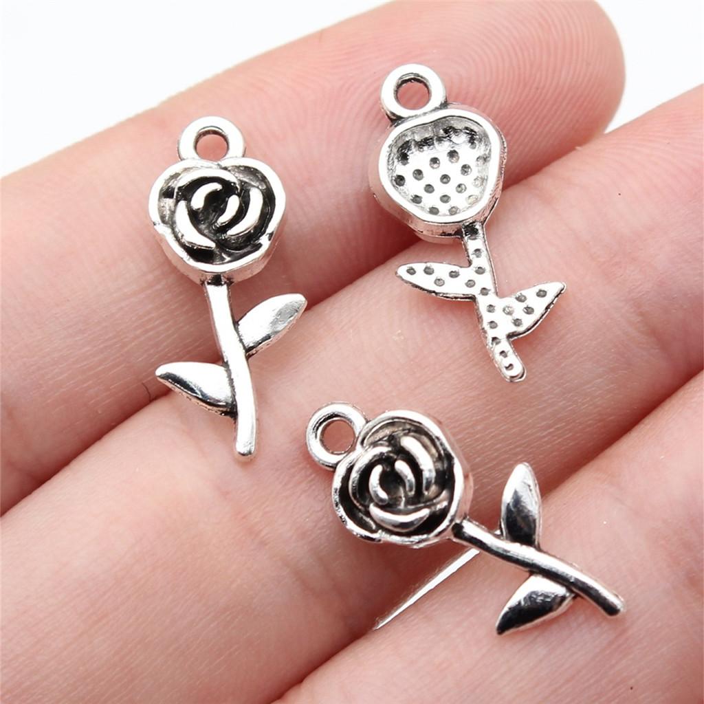 Charms Small Flower Pendants Wedding Jewelry Findings QC116