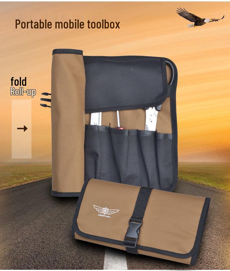 Multifunctional Roll-up Tool Bag for Electricians and Motorcyclists