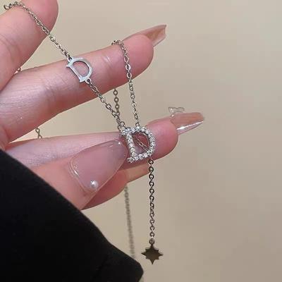 Yeni Moda Şeffaf Uyku Zirkon Mektup D Püskül Yıldız Kolye Klavikula Kolye Bayanlar Takı Parti Düğün Takı Hediye