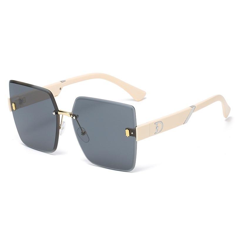 Rimless Cut Edge Square Sunglasses Women's Fashion UV Protection Sunglasses