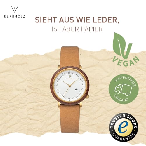 Kabholz Women's Wooden Watch, German Design, Water Resistant, Officially Imported, MCAR7561