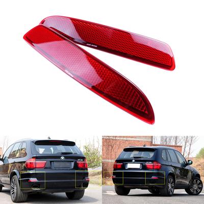 ANGRONG 2x Red Lens Cover Rear Bumper Reflector Left & Right No Bulb For BMW X5 E70 M
