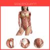 Body Tissue Print Triangle Swimsuit For Women High Elastic Fashionable Pool Wear