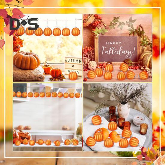 12 ks Podzimní Mini Dýňové Koule Závěsná Dýňová Ozdoba na Den Díkůvzdání Halloweenská Dekorace Vánočního Stromku Farmářský Dům Domácí Párty Dekor