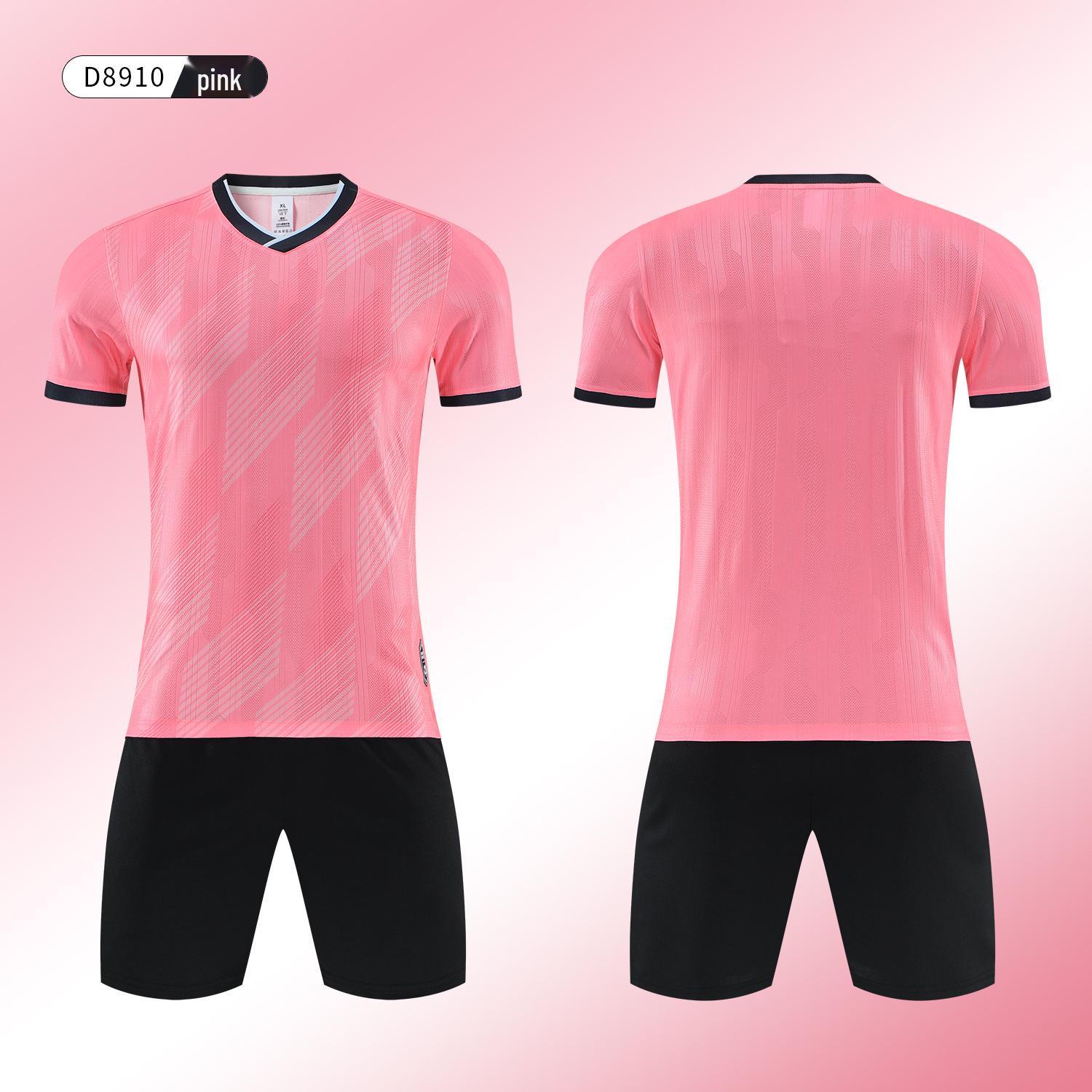 Adult Football Kit: Team Competition Training Uniform - Short-Sleeved Jersey for School Matches & Village Super Football Kids 3XS розовый