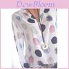 Elegante Blusa de Chifón para Mujer con Estampado de Lunares y Mangas Largas de Camisa
