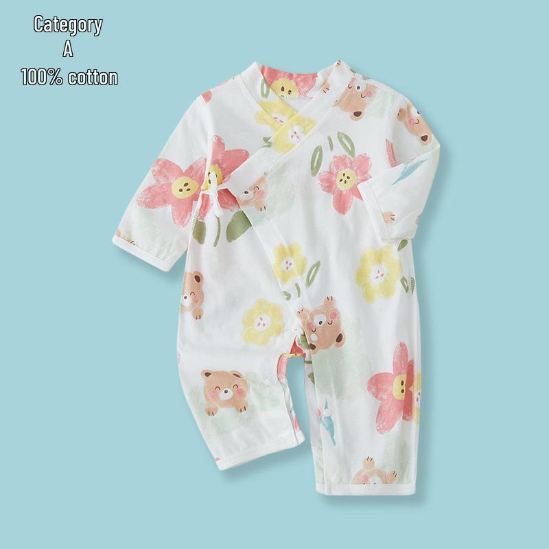 Long Sleeve A-Class Cotton Baby Romper - Thin Summer Style for Newborns