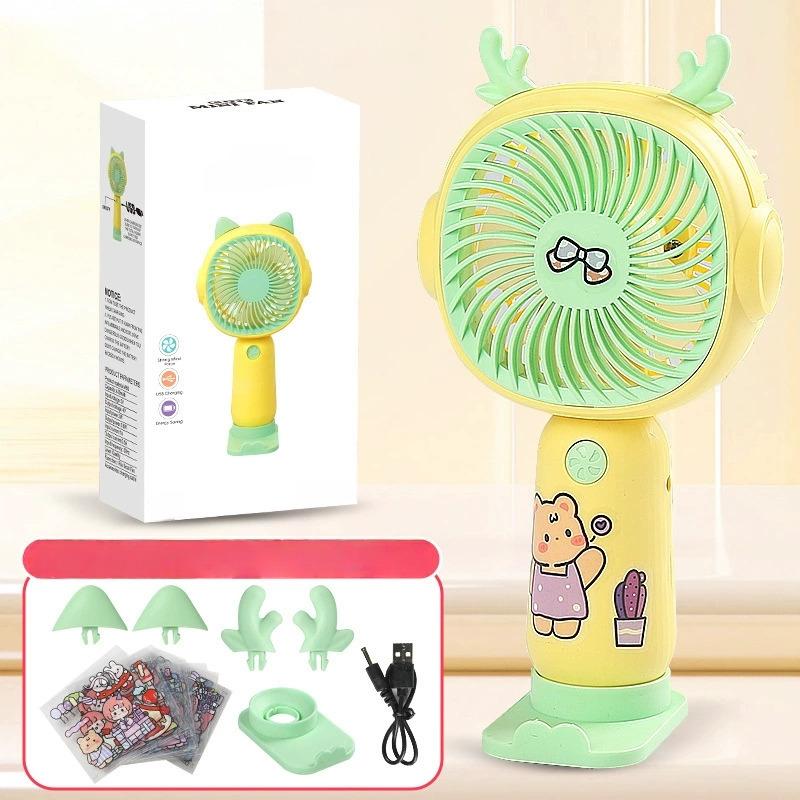 Handheld Fan Rechargeable Portable 3 Speed Mini Fan USB Small Fan with Phone Holder and Cute Sticker