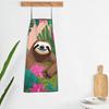 Whimsical Sloth On Tropical Leaf Aprons Chef Cooking Baking Tablier Bib Kitchen Cleaning Pinafore for Women Men Painting